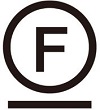 丸にFと下線